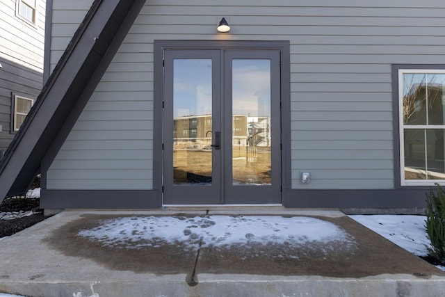 entrance to property with french doors