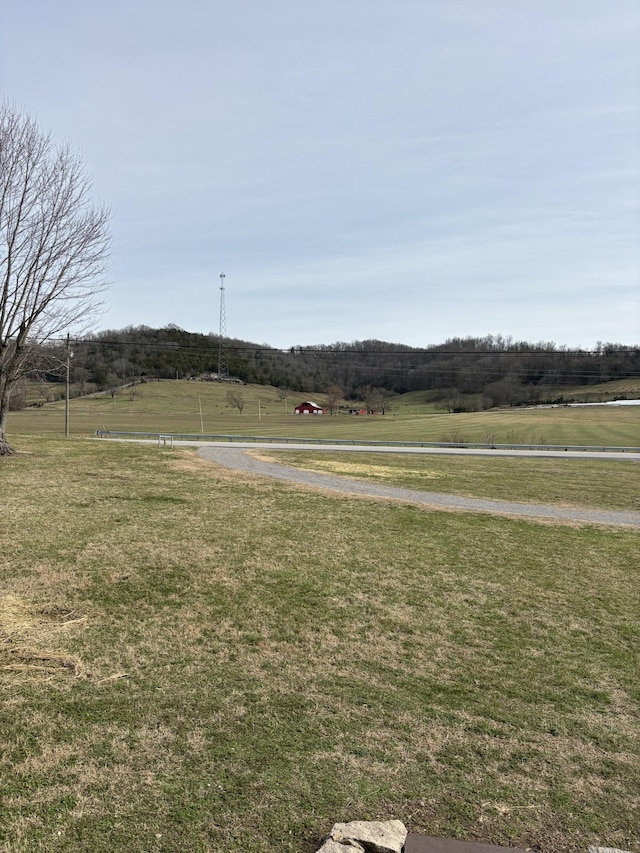 view of yard featuring a rural view