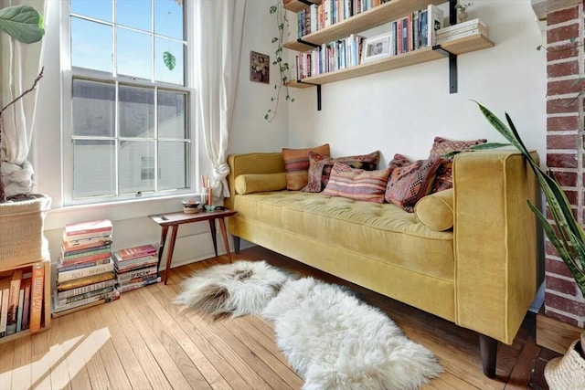 sitting room with wood finished floors