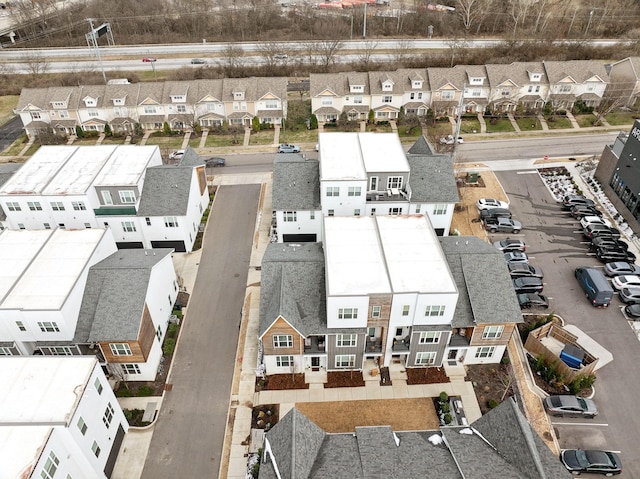 bird's eye view with a residential view