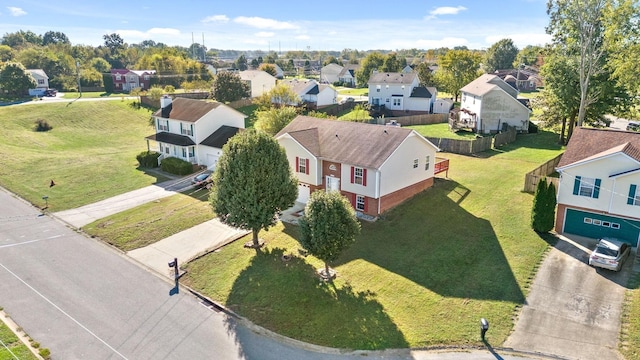 drone / aerial view with a residential view