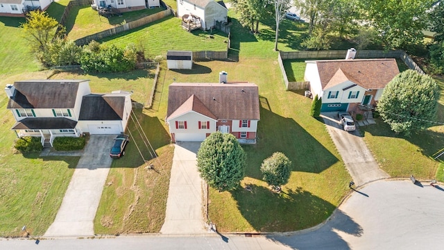 drone / aerial view with a residential view