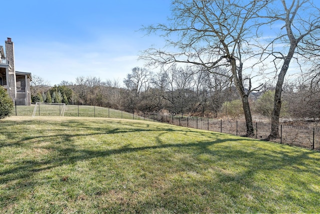 view of yard featuring fence