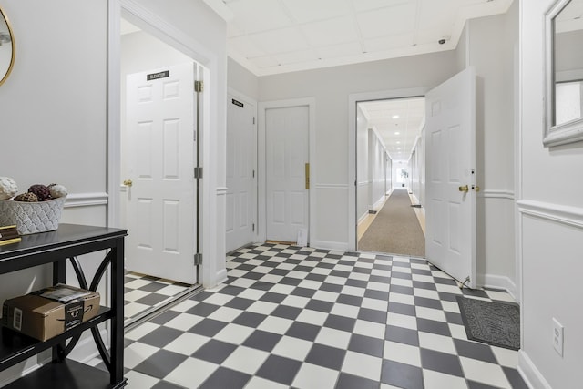 entryway featuring dark floors