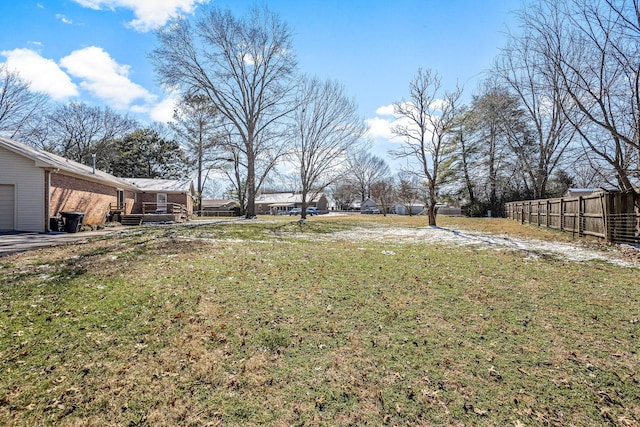 view of yard featuring fence