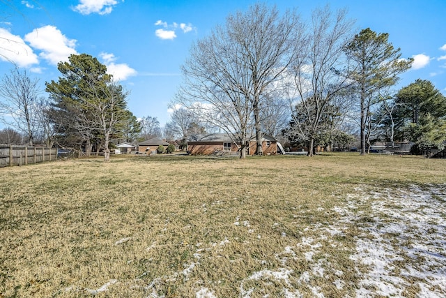 view of yard with fence