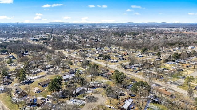 birds eye view of property with a residential view and a mountain view