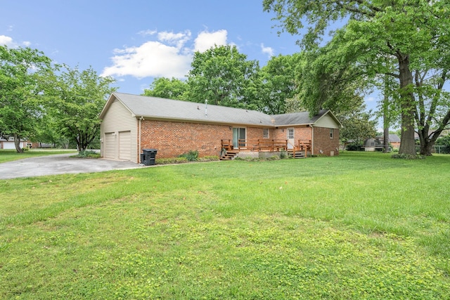 911 Squire Ct, Murfreesboro, TN 37129 - exterior space featuring brick siding, a front lawn, an attached garage, and aphalt driveway