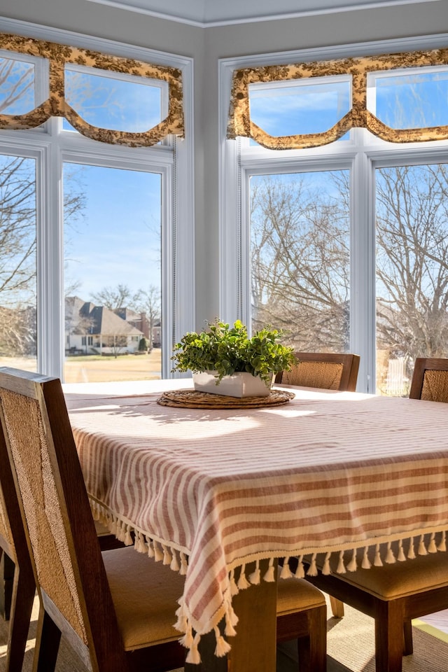 view of unfurnished dining area