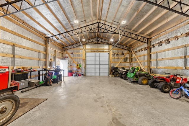 garage featuring metal wall