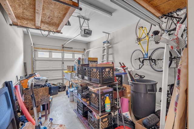 garage featuring a garage door opener