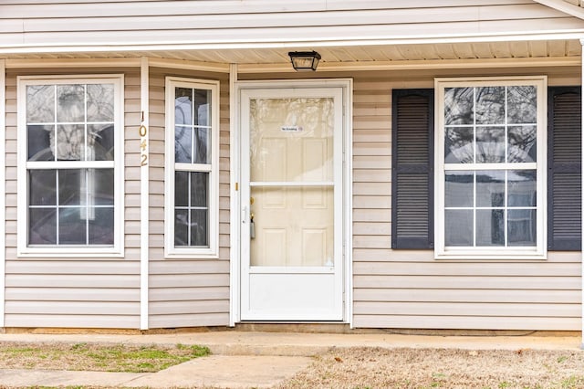 view of doorway to property