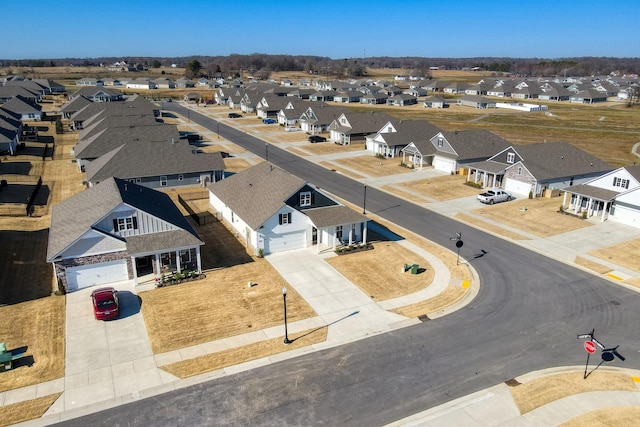 aerial view with a residential view