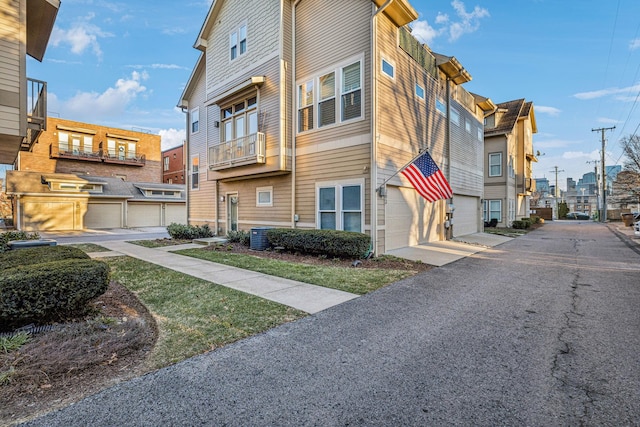 view of property with a garage