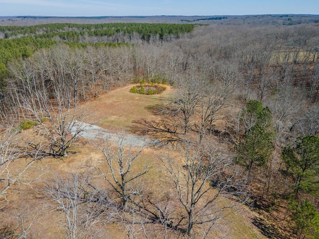 birds eye view of property with a forest view