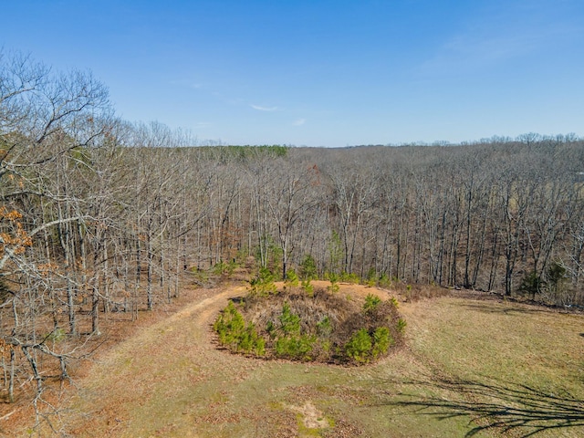 view of landscape featuring a wooded view