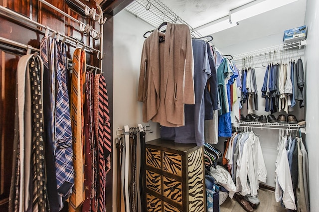 spacious closet featuring wood finished floors