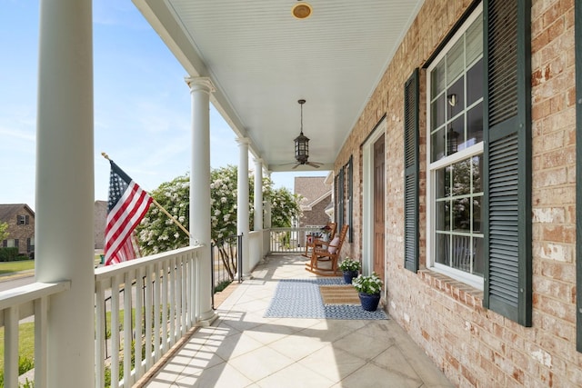 view of patio featuring covered porch