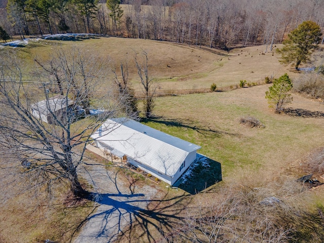 aerial view with a rural view