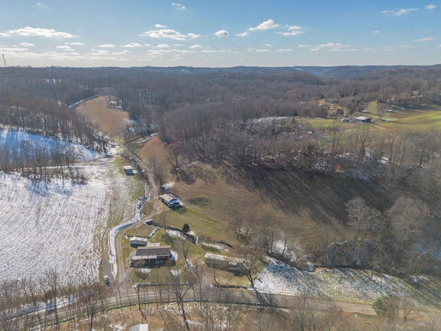 drone / aerial view featuring a rural view