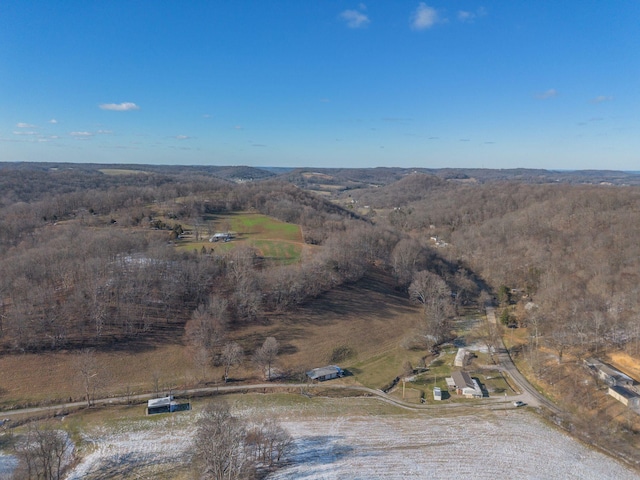 aerial view featuring a rural view