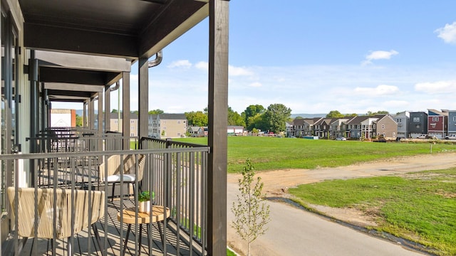 balcony with a residential view