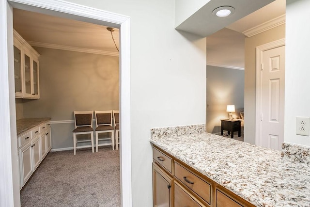 interior space featuring baseboards and crown molding