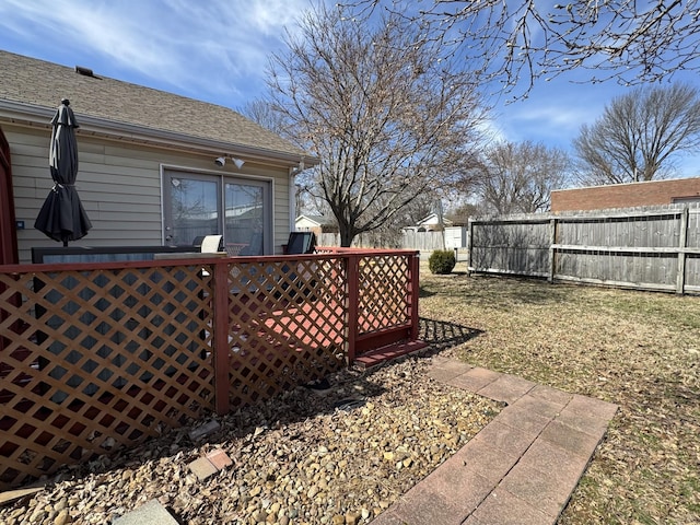 view of yard featuring fence