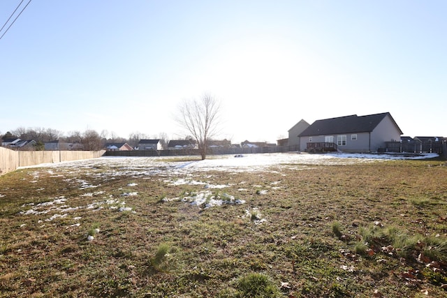 view of yard with fence