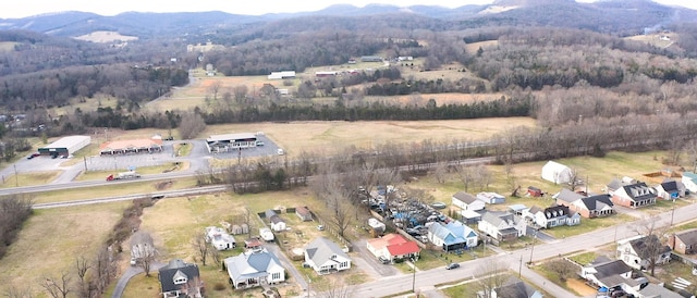 drone / aerial view with a mountain view