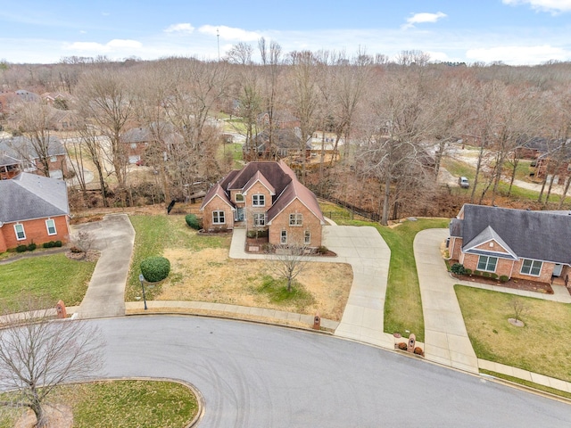 aerial view with a residential view