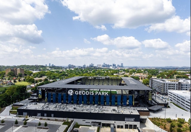 birds eye view of property featuring a view of city