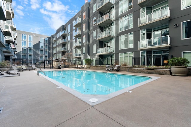 view of pool with a patio area