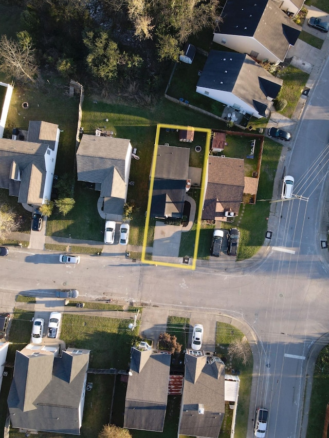 bird's eye view with a residential view