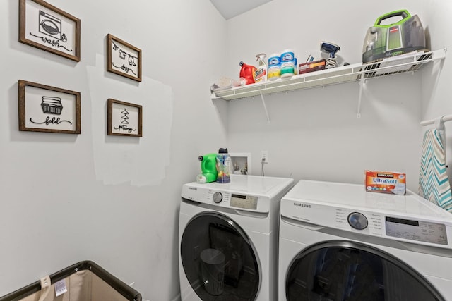 laundry area featuring laundry area and separate washer and dryer