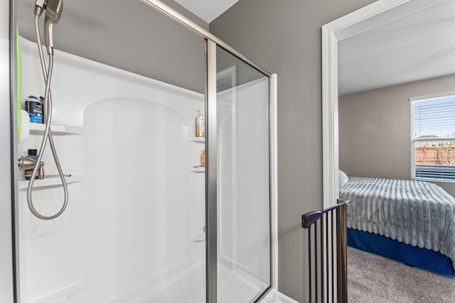 full bathroom featuring a shower stall