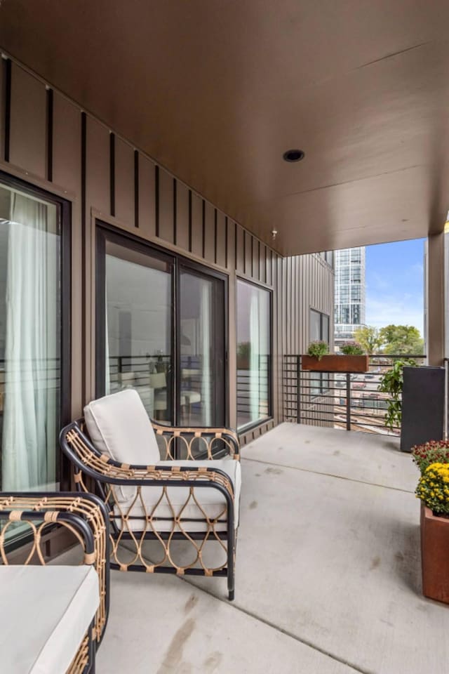 view of patio / terrace featuring a balcony