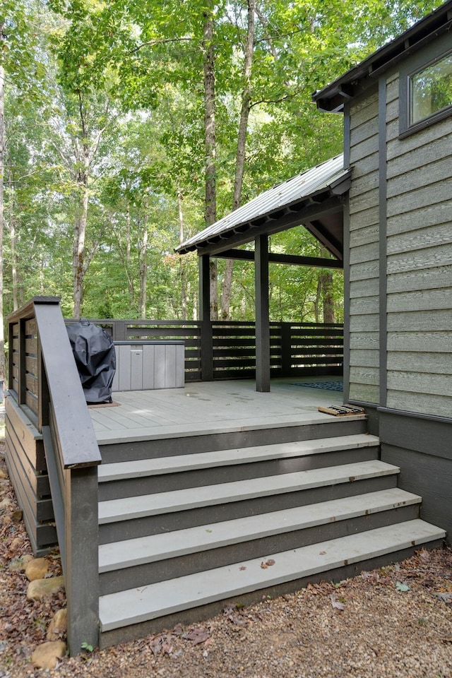 deck featuring area for grilling