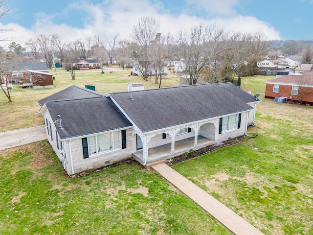 aerial view with a residential view