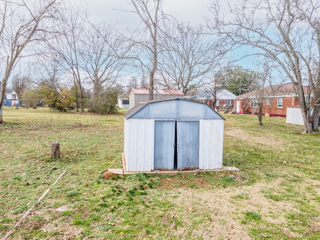 view of shed with a residential view