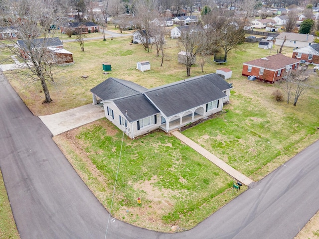 drone / aerial view with a residential view