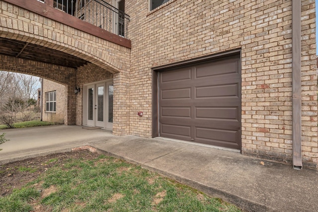 garage with french doors