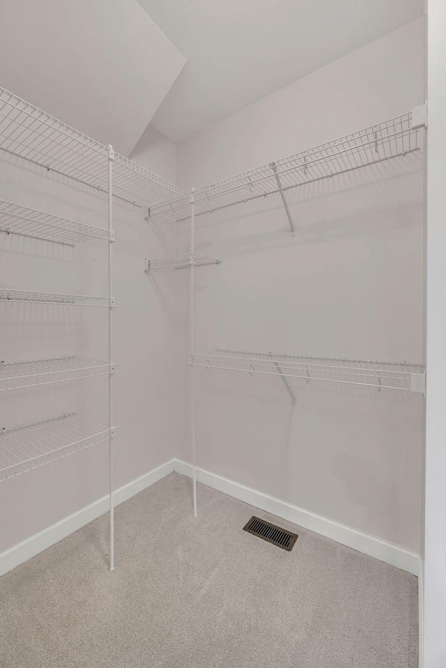 spacious closet with carpet and visible vents