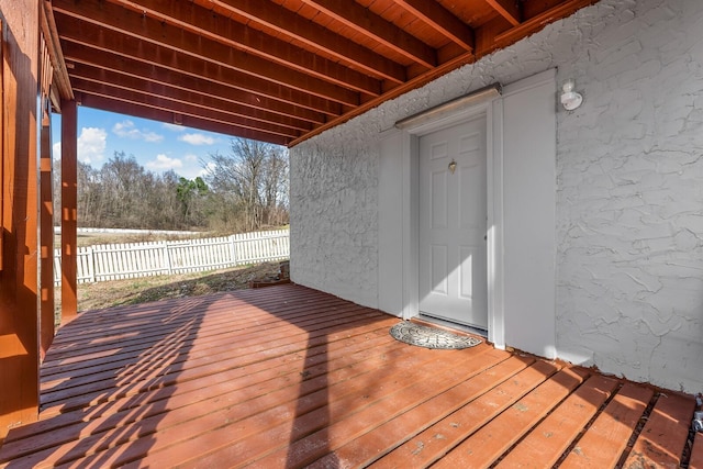 deck featuring fence