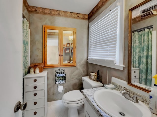 bathroom with toilet and vanity