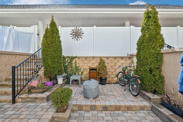 view of patio with fence