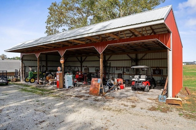 view of pole building featuring a detached carport