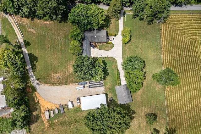 drone / aerial view with a rural view