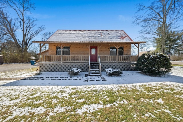 view of front facade featuring covered porch