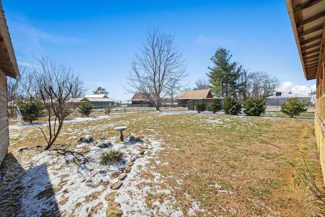 view of yard with fence